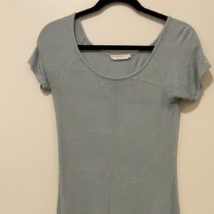 Ribbed T-Shirt Dress - light blue